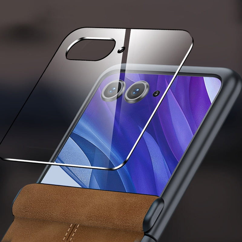 For Motorola Razr 50 Ultra Integrated Film Hinge Folding PU Phone Case(Grey)