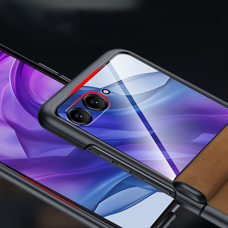 For Motorola Razr 50 Ultra Integrated Film Hinge Folding PU Phone Case(Green)