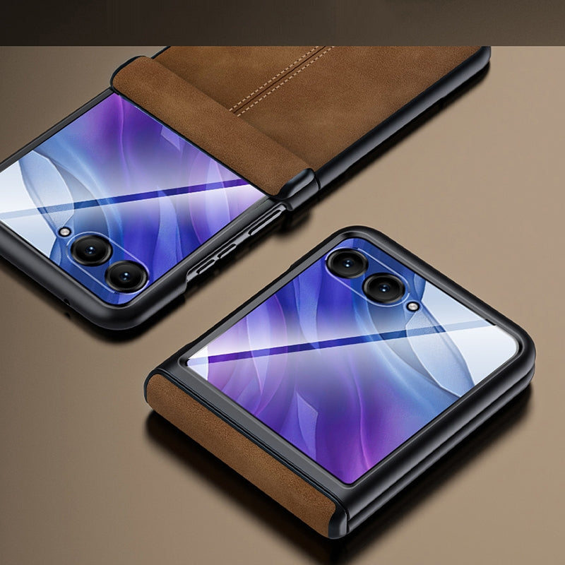 For Motorola Razr 50 Ultra Integrated Film Hinge Folding PU Phone Case(Purple)