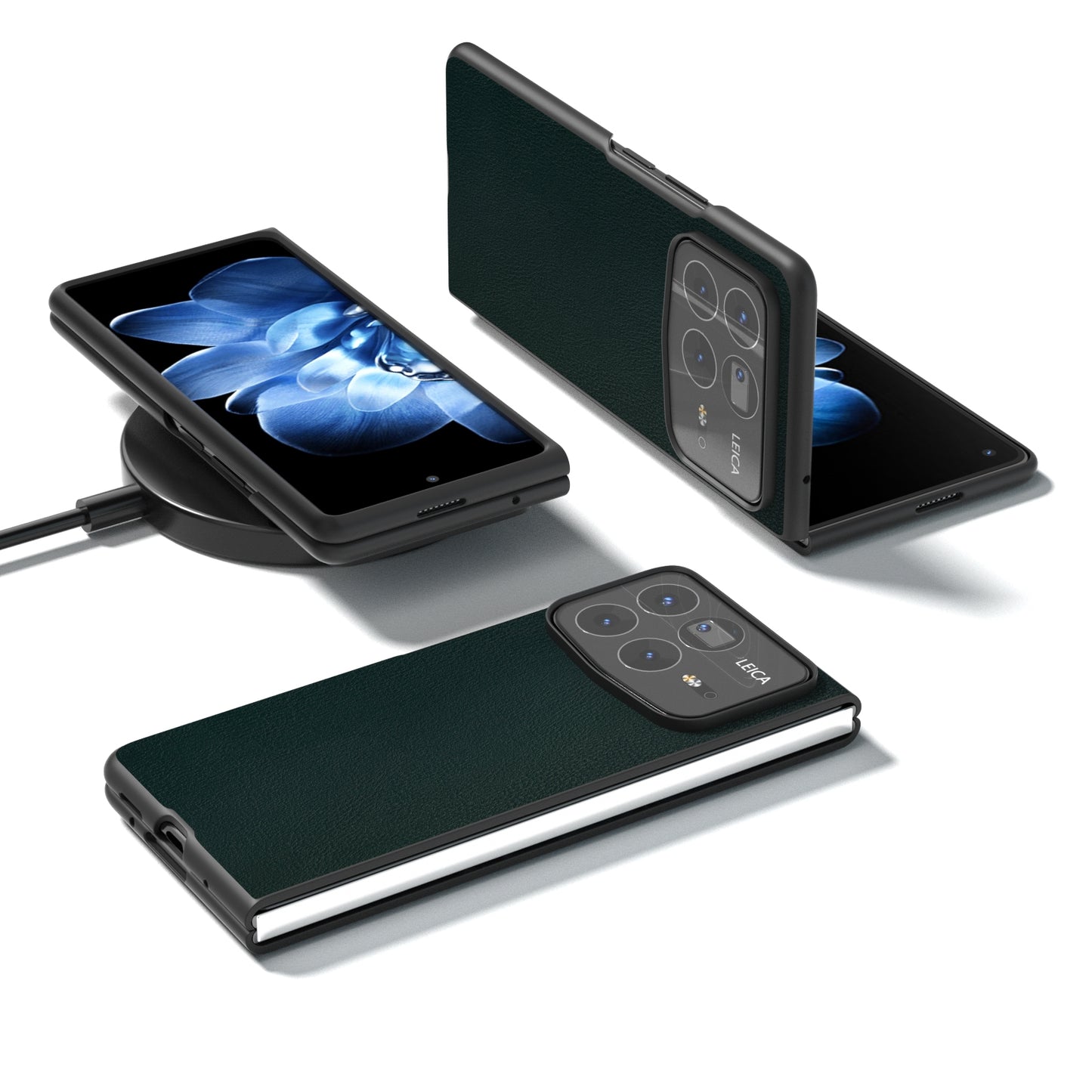 For Xiaomi Mix Fold 4 PU Leather Black Frame Full Coverage Phone Case(Green)