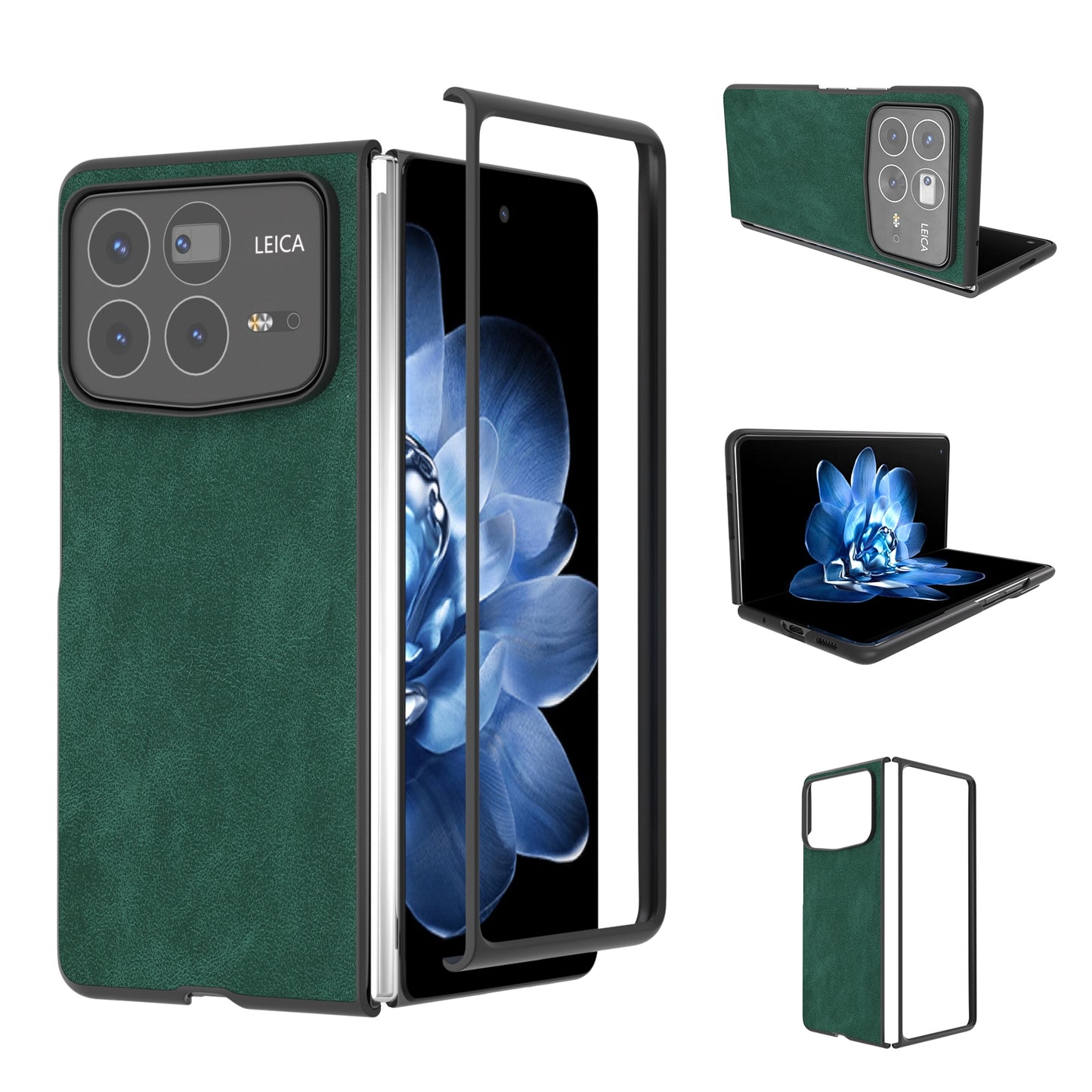 For Xiaomi Mix Fold 4 Black Frame PU Leather Full Coverage Phone Case(Green)