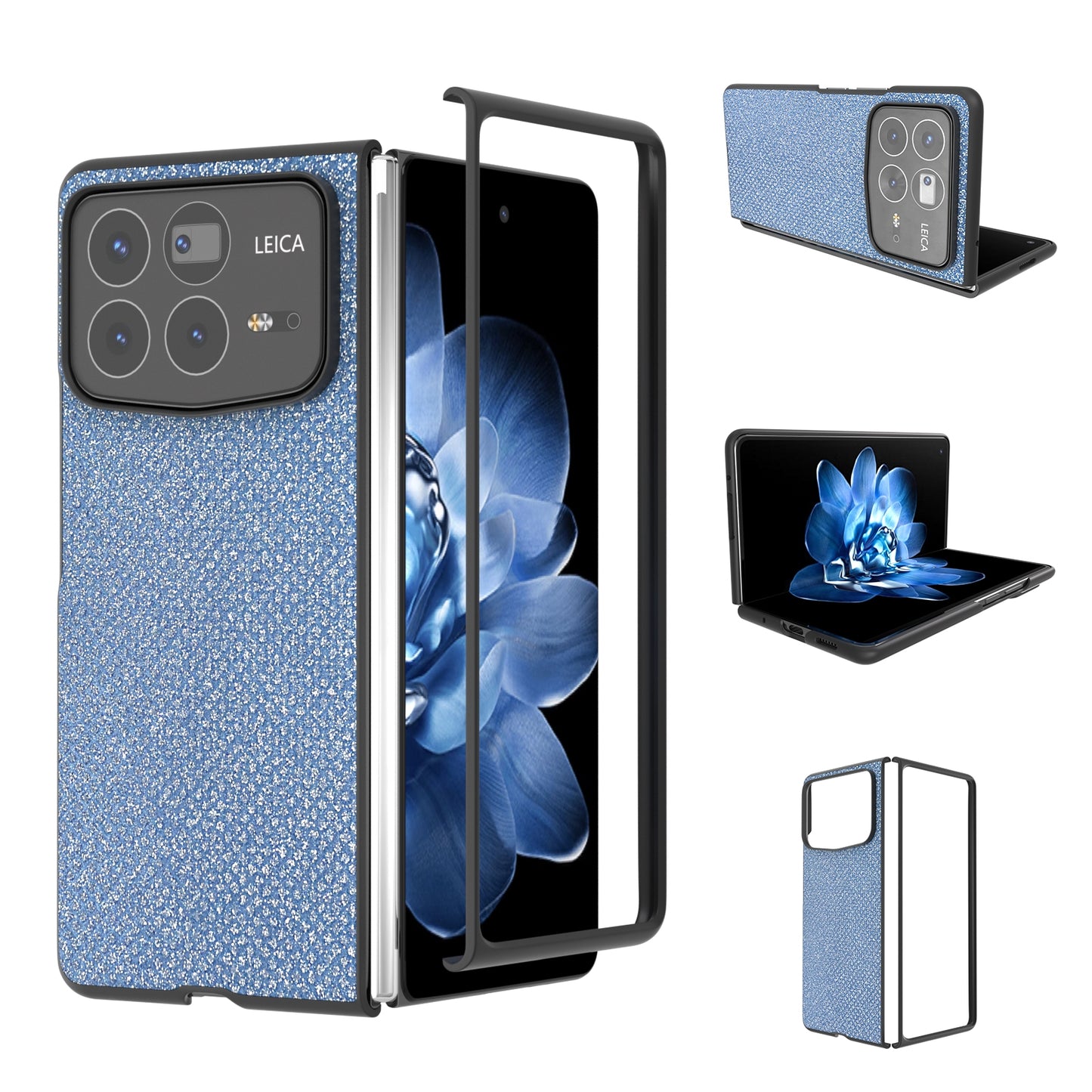 For Xiaomi Mix Fold 4 Diamond Frame Edge Full Coverage Phone Case(Sapphire Blue)
