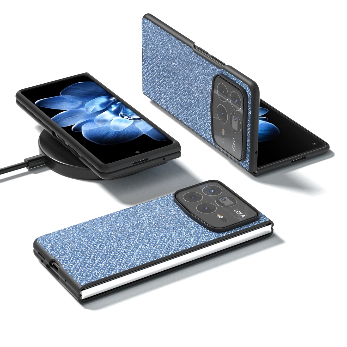 For Xiaomi Mix Fold 4 Diamond Frame Edge Full Coverage Phone Case(Sapphire Blue)