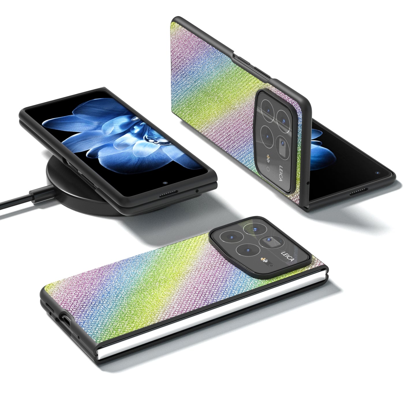 For Xiaomi Mix Fold 4 Diamond Frame Edge Full Coverage Phone Case(Rainbow Diamond)