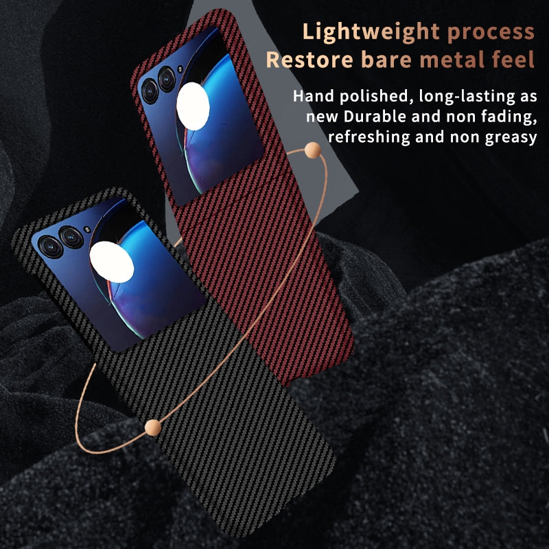 For Motorola Razr 50 Carbon Fiber Texture Shockproof Phone Case(Purple)