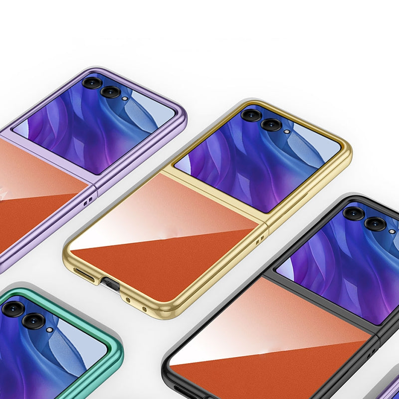 For Motorola Razr 50 Ultra Super Thin Electroplating Transparent Folding Phone Case(Black)