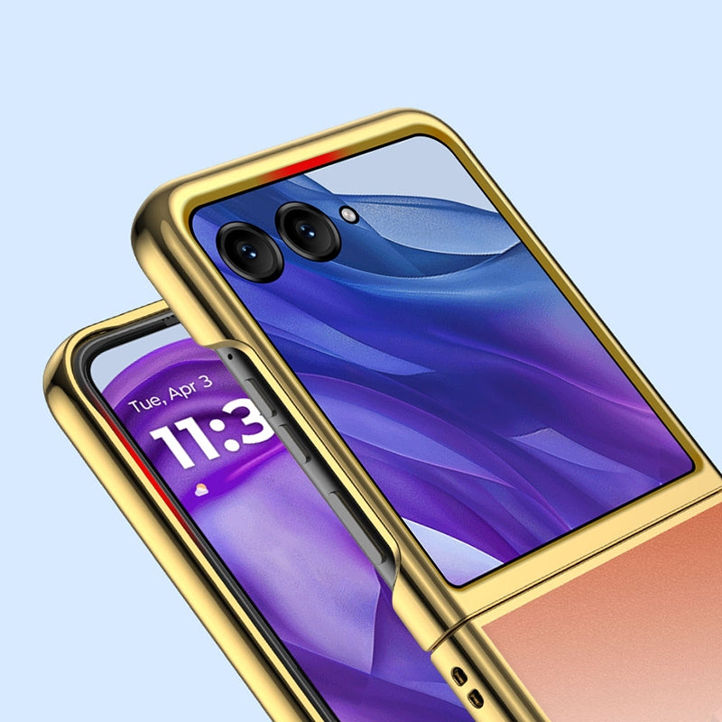 For Motorola Razr 50 Ultra Super Thin Electroplating Transparent Folding Phone Case(Purple)