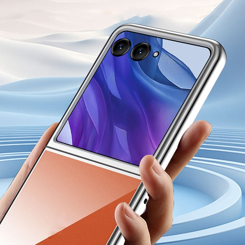 For Motorola Razr 50 Ultra Super Thin Electroplating Transparent Folding Phone Case(Purple)