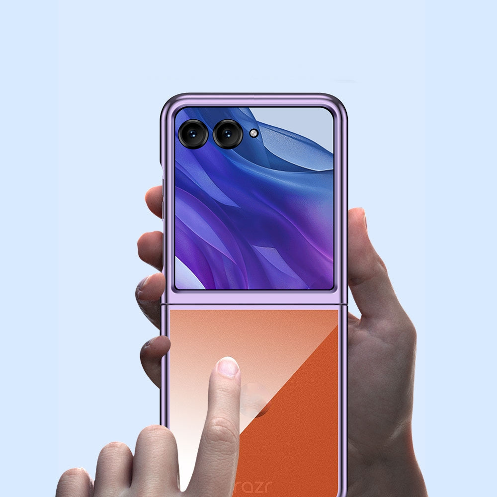 For Motorola Razr 50 Ultra Super Thin Electroplating Transparent Folding Phone Case(Silver)