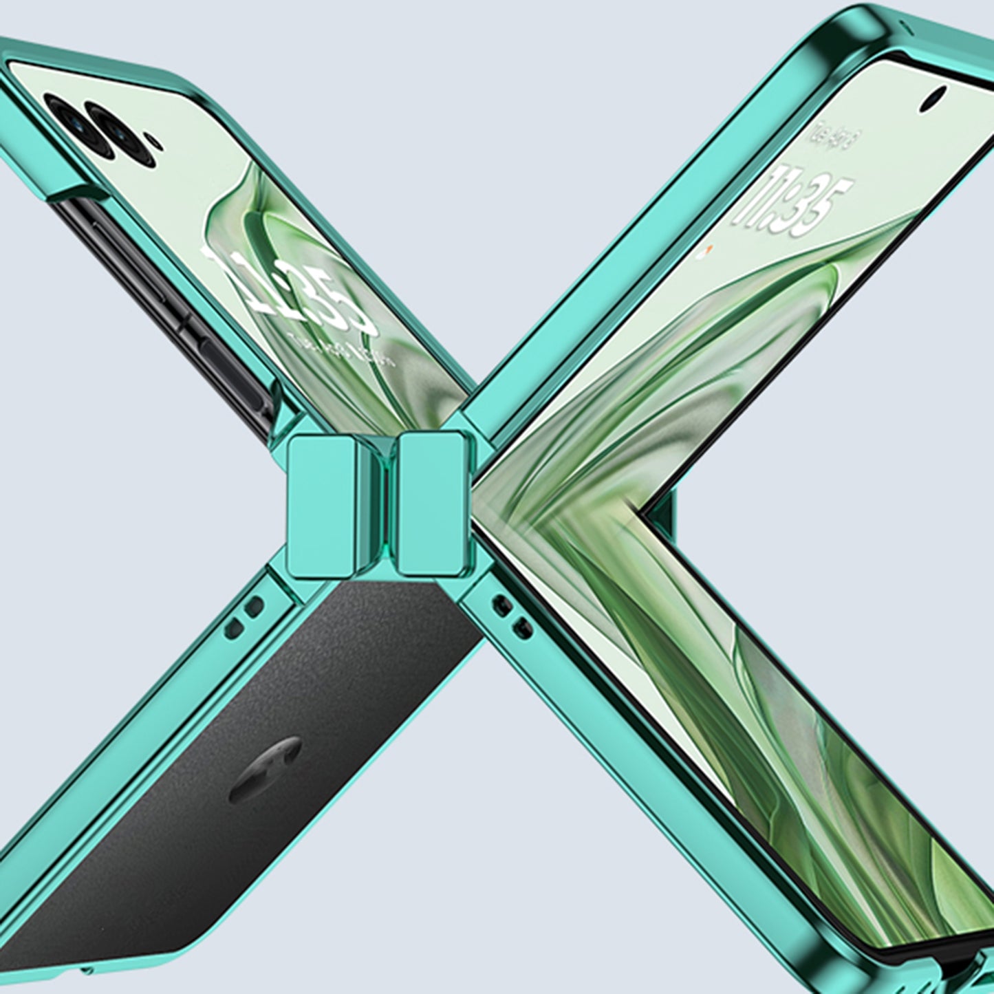 For Motorola Razr 50 Ultra Three Parts 6D Electroplating PC Shockproof Phone Case(Green)