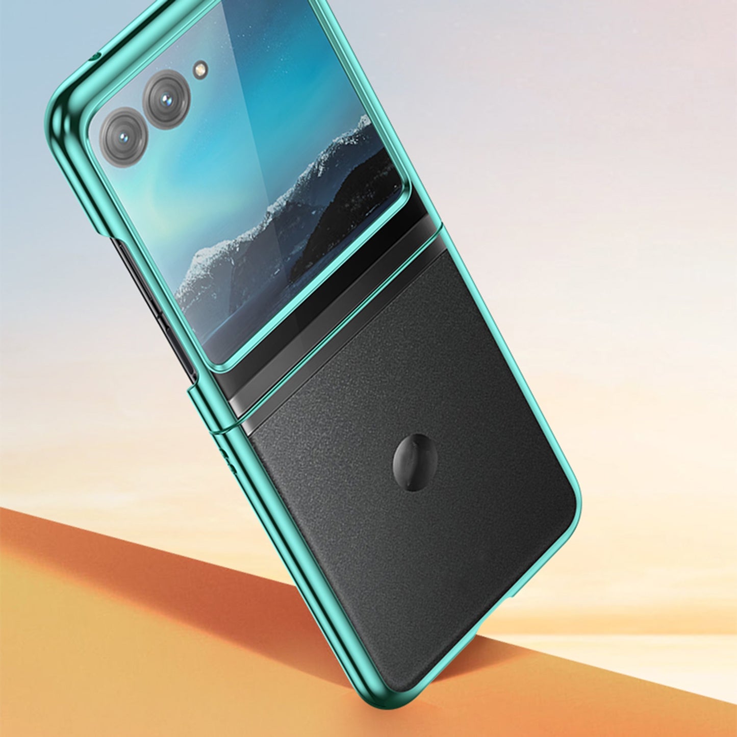 For Motorola Razr 50 Ultra 6D Electroplating PC Shockproof Phone Case(Black)