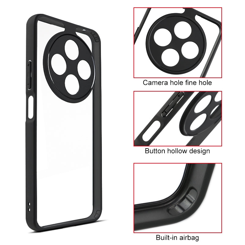 For Redmi 14C 4G Frosted TPU Hybrid Transparent PC Phone Case