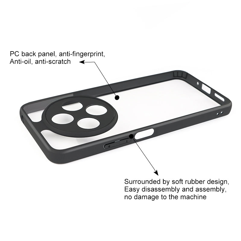 For Redmi 14C 4G Frosted TPU Hybrid Transparent PC Phone Case