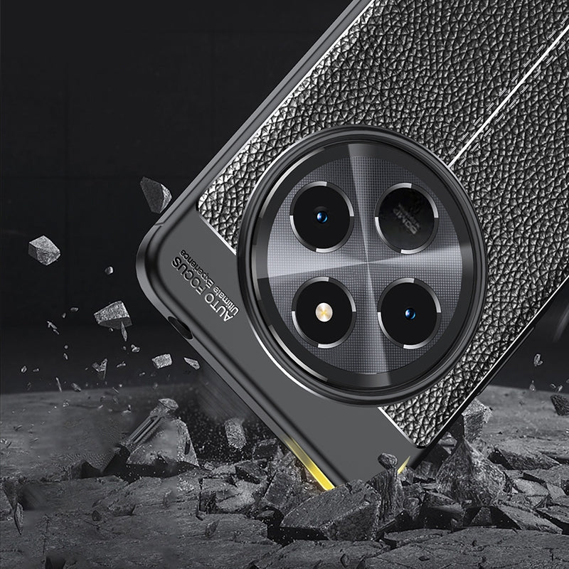 For Redmi 14C 4G Litchi Texture Shockproof TPU Phone Case(Black)