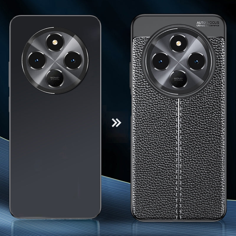 For Redmi 14C 4G Litchi Texture Shockproof TPU Phone Case(Black)