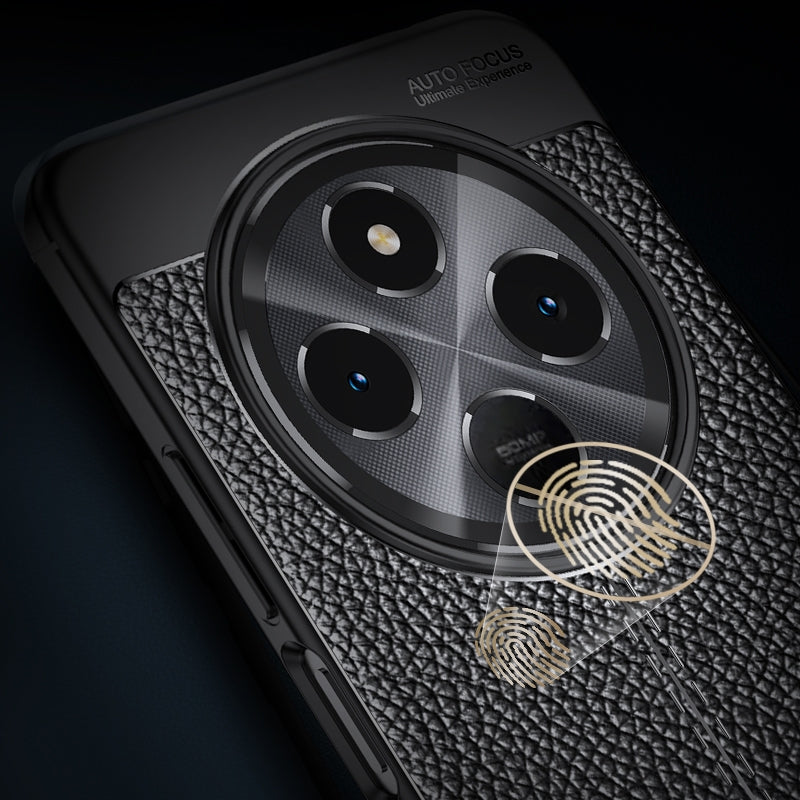 For Redmi 14C 4G Litchi Texture Shockproof TPU Phone Case(Black)