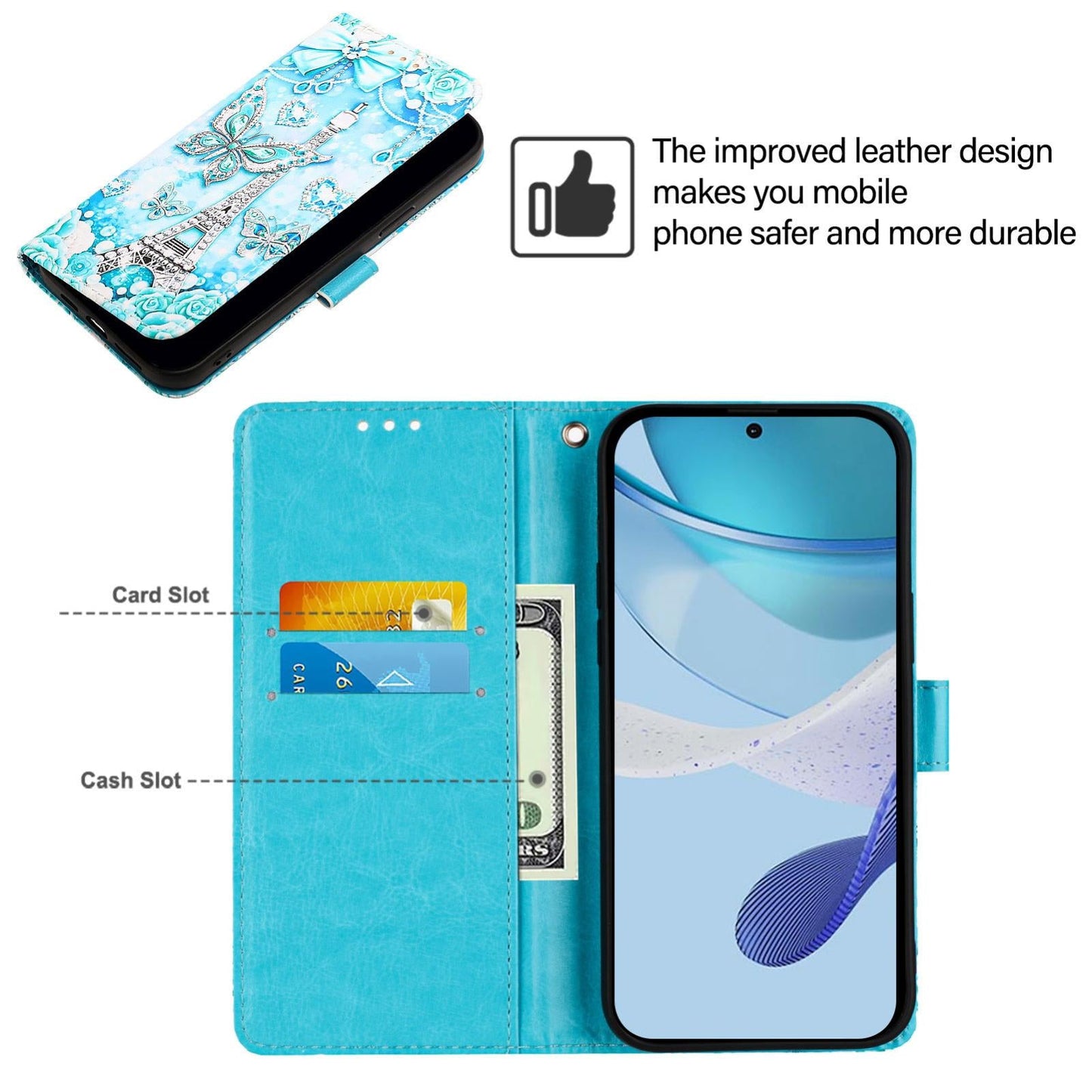 For Samsung Galaxy S25 Edge 5G Colored Drawing Pattern Plain Weave Leather Phone Case(Tower Butterfly)