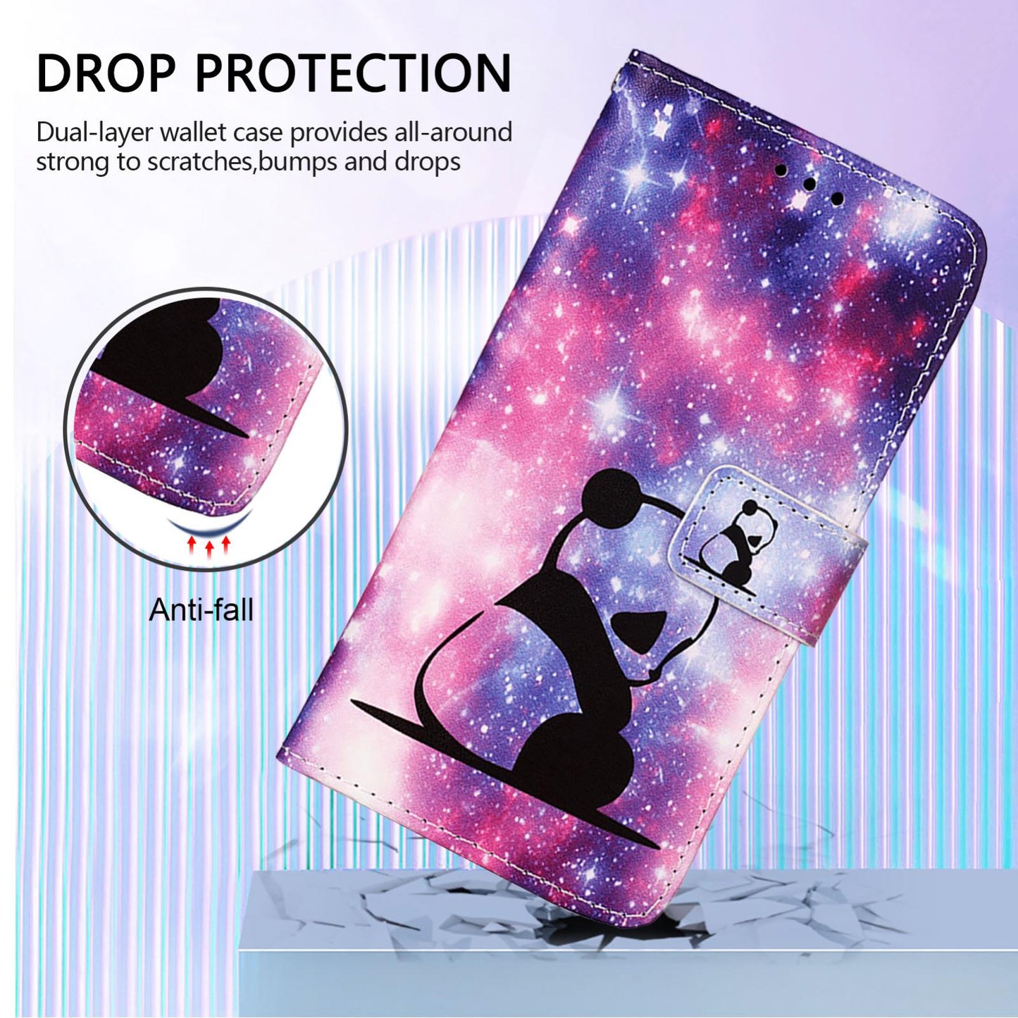 For Samsung Galaxy S25 Edge 5G Colored Drawing Pattern Plain Weave Leather Phone Case(Baby Panda)