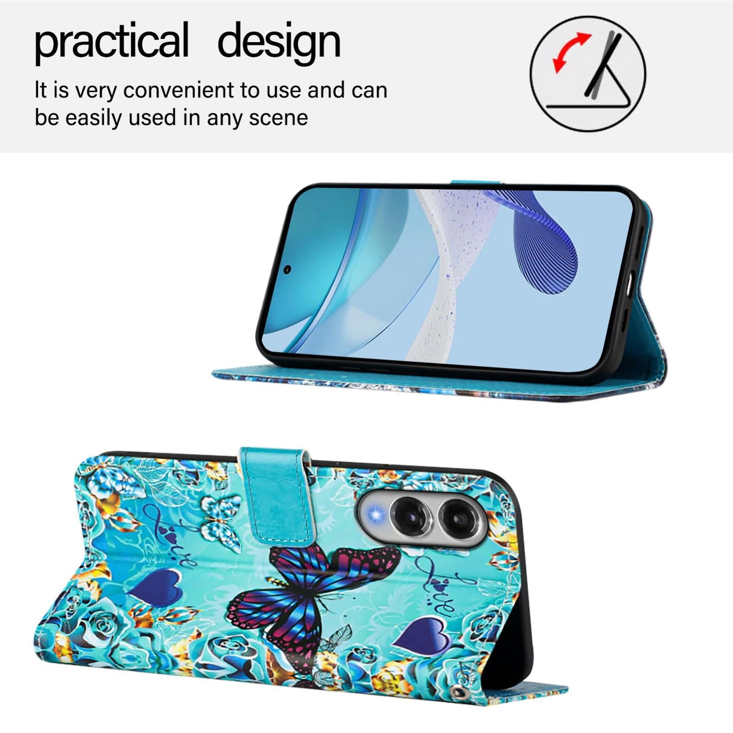 For Samsung Galaxy S25 Edge 5G Colored Drawing Pattern Plain Weave Leather Phone Case(Love Butterfly)