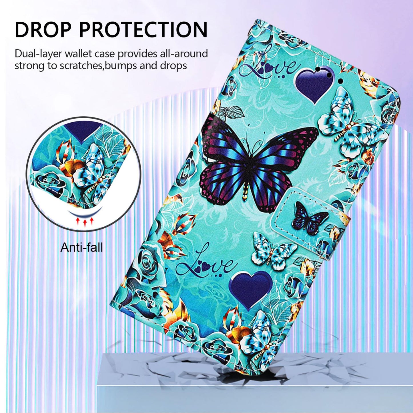 For Samsung Galaxy S25 Edge 5G Colored Drawing Pattern Plain Weave Leather Phone Case(Love Butterfly)