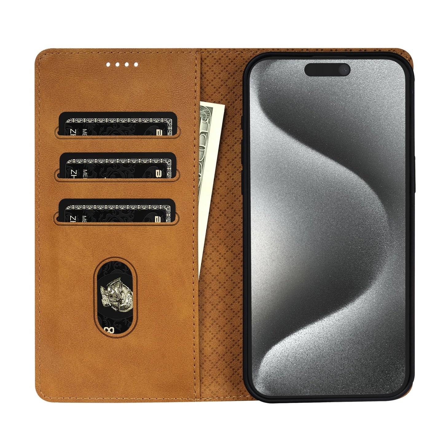 For iPhone 16e N.BEKUS CSJ-P1 Solid Color Leather Phone Case(Brown)