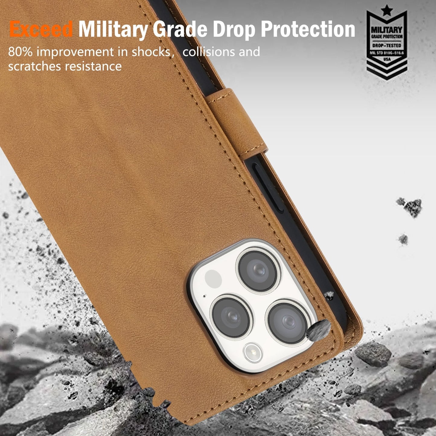 For iPhone 16e N.BEKUS CSJ-P1 Solid Color Leather Phone Case(Brown)