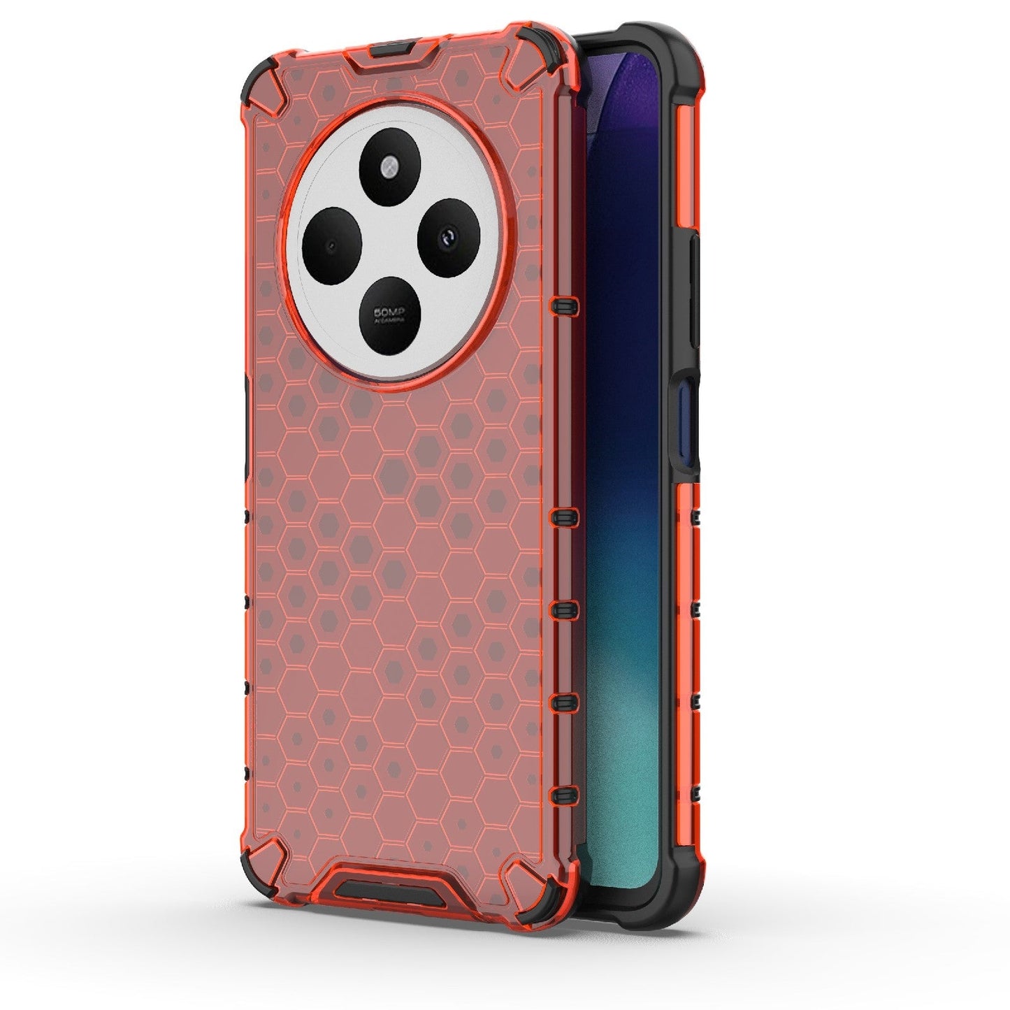 For Redmi 14C 4G Honeycomb Shockproof Phone Case(Red)