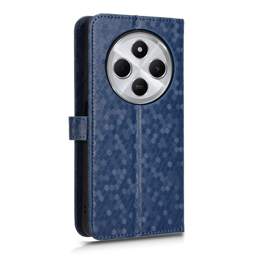 For Redmi 14C 4G Honeycomb Dot Texture Leather Phone Case(Blue)