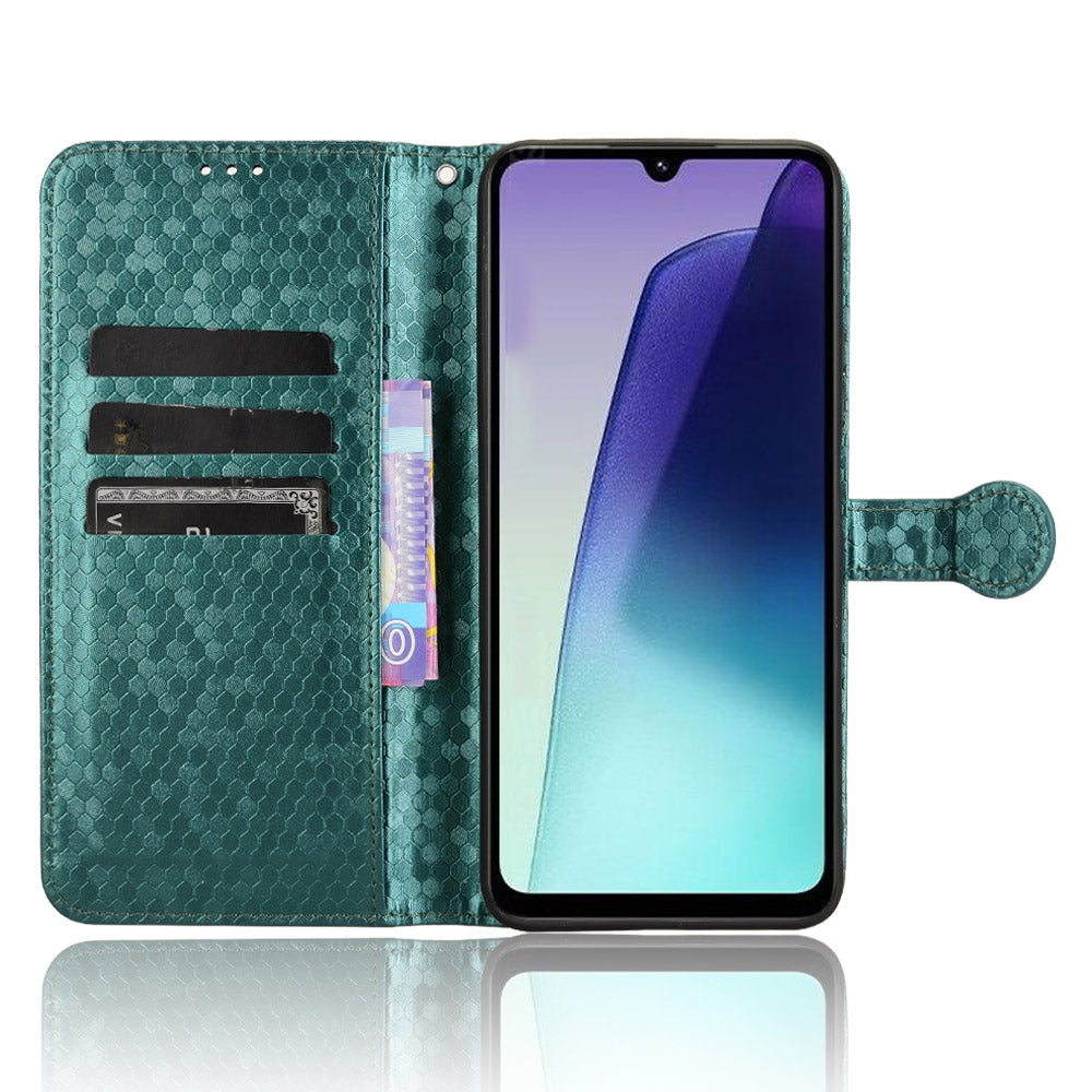 For Redmi 14C 4G Honeycomb Dot Texture Leather Phone Case(Green)