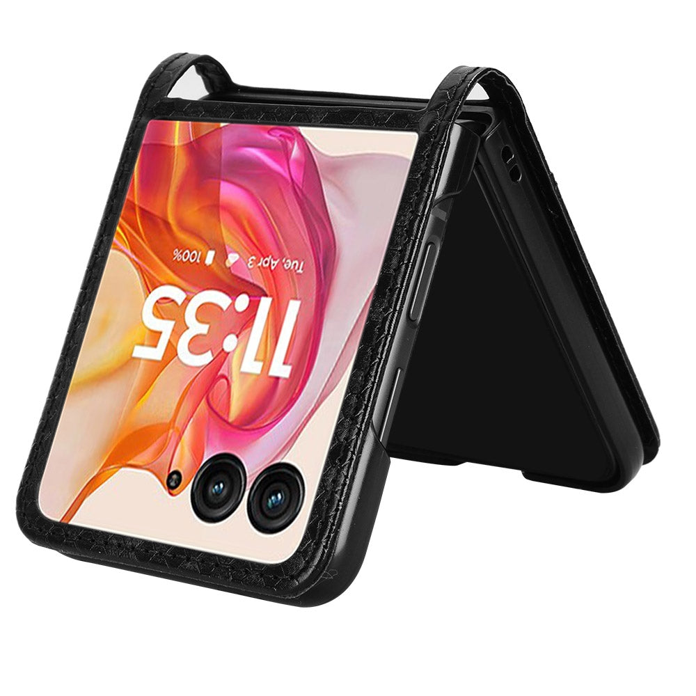 For Motorola Razr 50 Ultra Honeycomb Dot Texture Card Slot Leather Phone Case(Black)