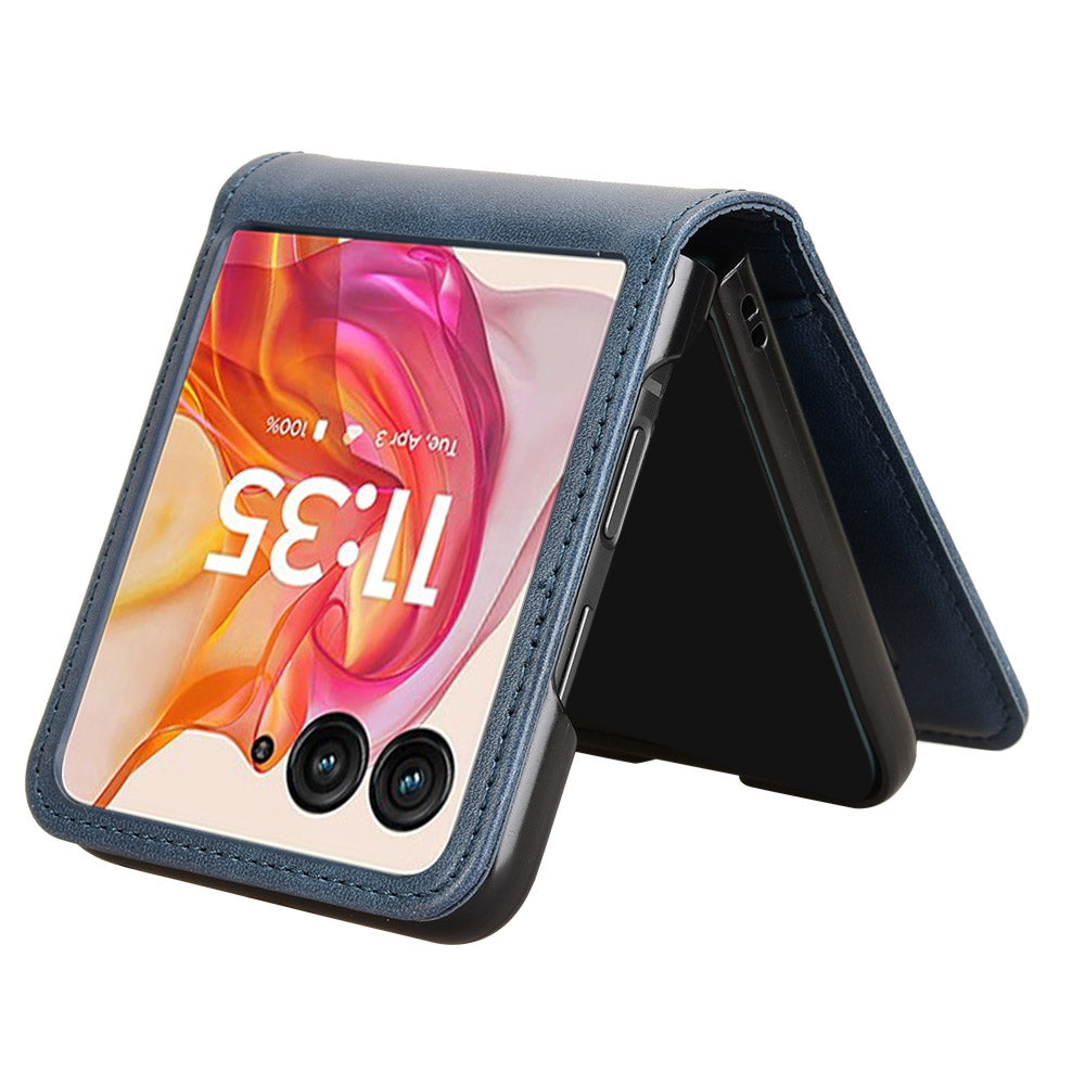 For Motorola Razr 50 Ultra Skin Feel Card Slot Leather Phone Case(Blue)