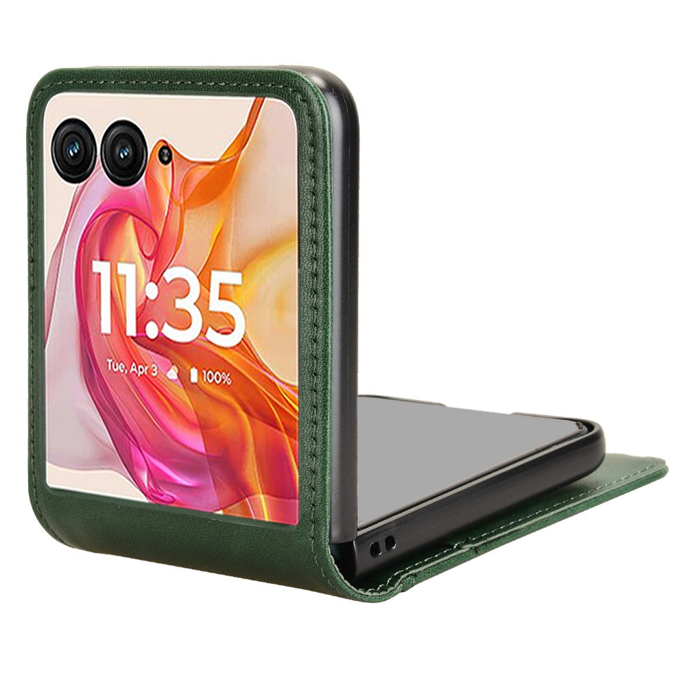 For Motorola Razr 50 Ultra Skin Feel Card Slot Leather Phone Case(Green)