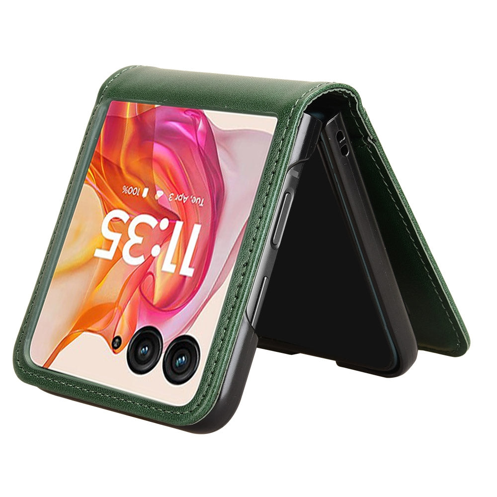 For Motorola Razr 50 Ultra Skin Feel Card Slot Leather Phone Case(Green)