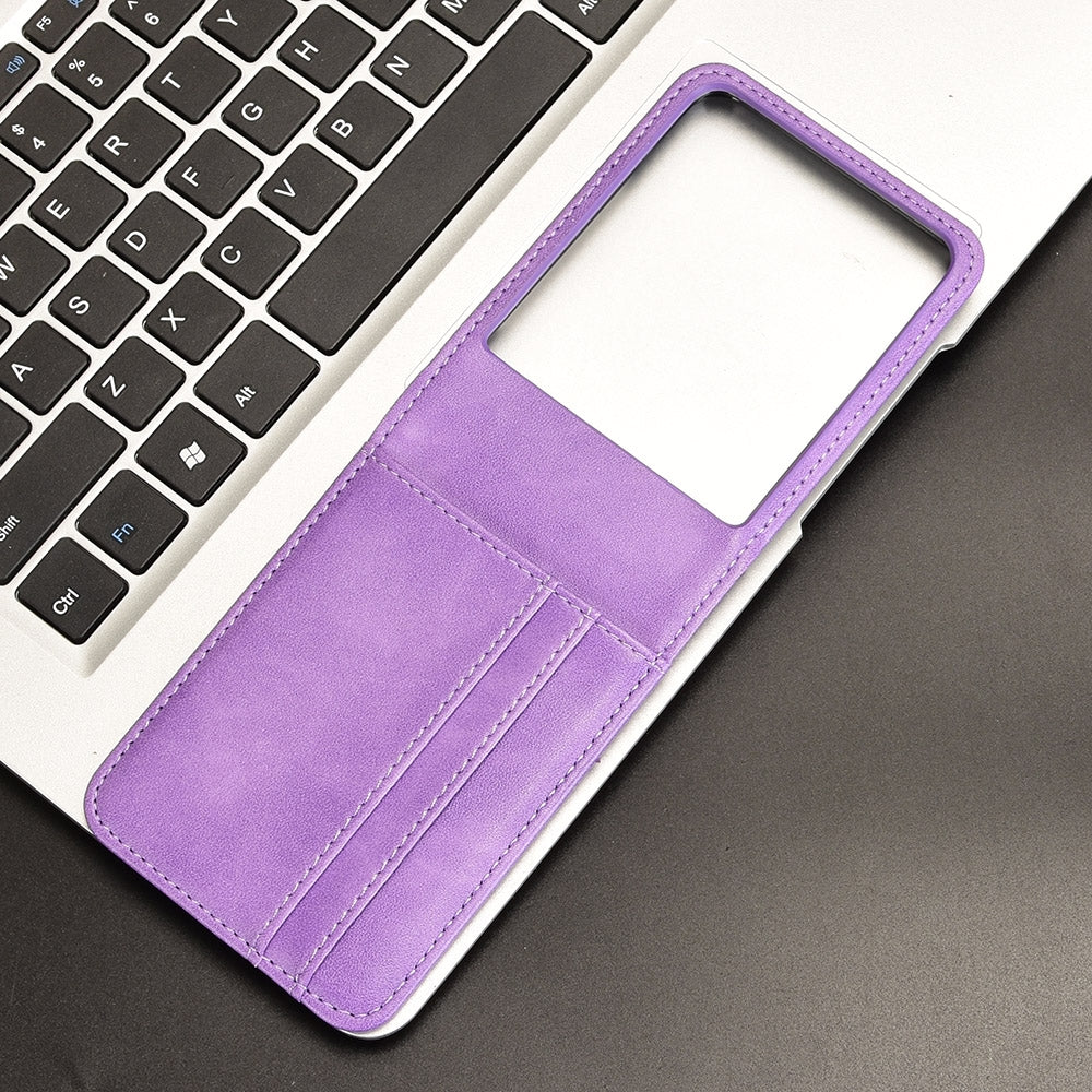 For Motorola Razr 50 Ultra Skin Feel Card Slot Leather Phone Case(Purple)