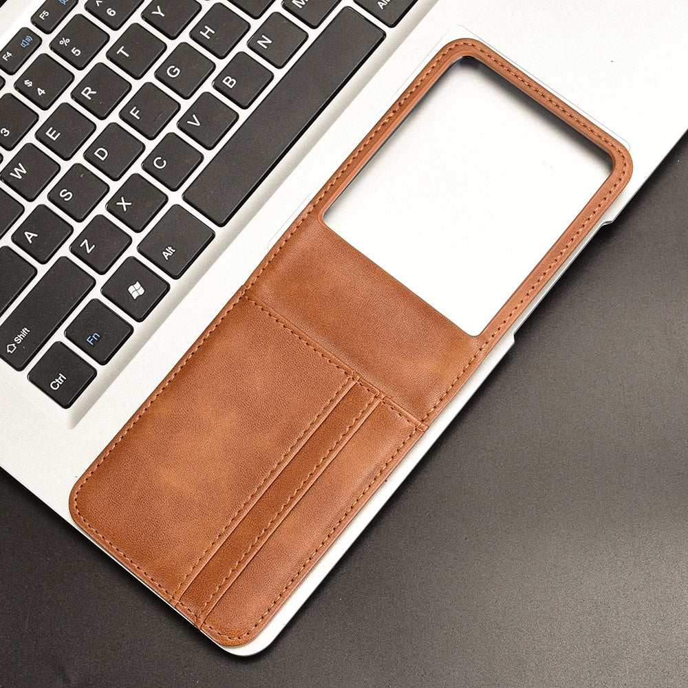 For Motorola Razr 50 Ultra Skin Feel Card Slot Leather Phone Case(Brown)