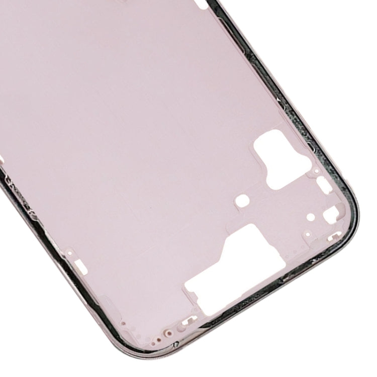 For iPhone 15 Middle Frame Bezel Plate with Side Keys + Card Tray, Version:US Version(Pink)