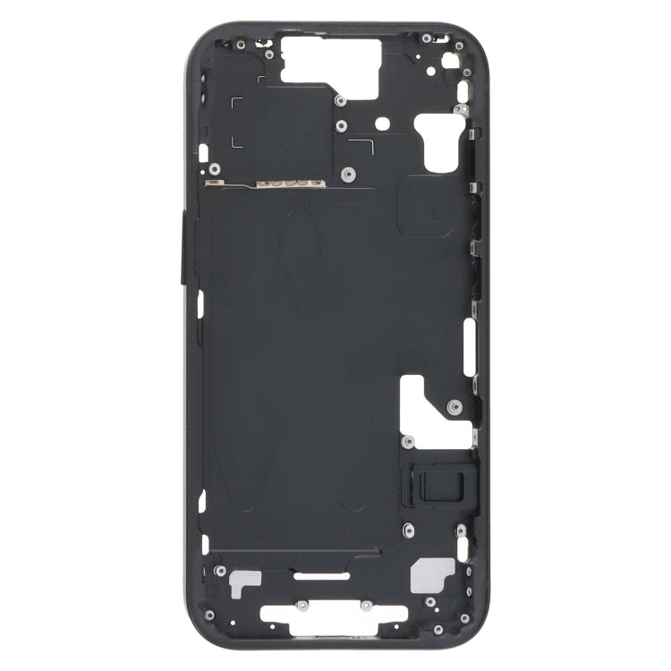 For iPhone 15 Middle Frame Bezel Plate with Side Keys + Card Tray, Version:China Version(Black)