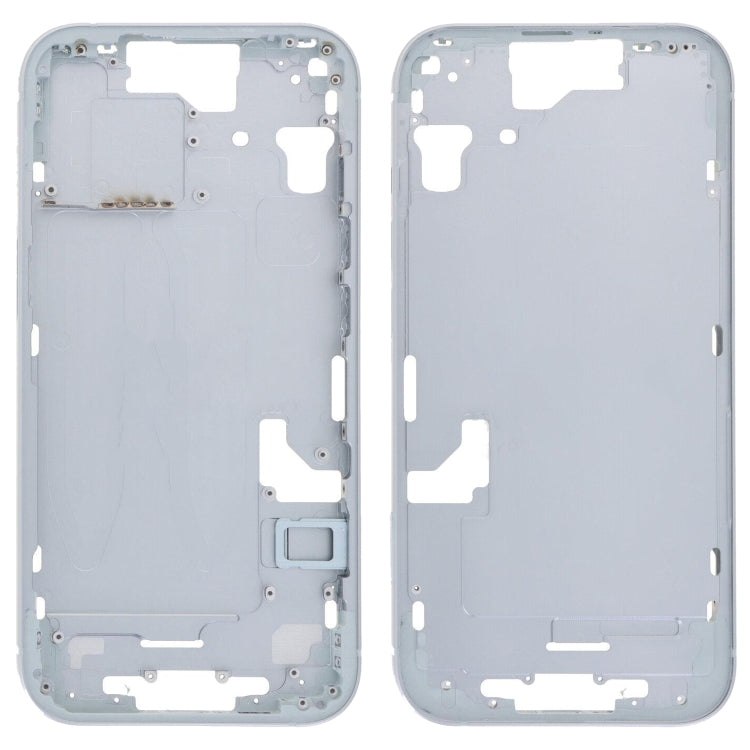 For iPhone 15 Middle Frame Bezel Plate with Side Keys + Card Tray, Version:China Version(Blue)