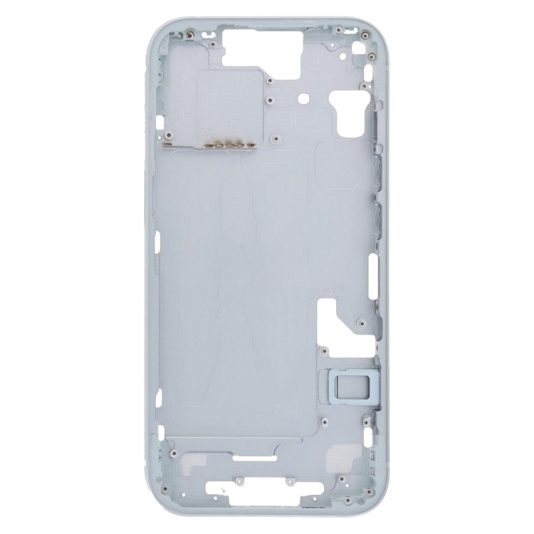 For iPhone 15 Middle Frame Bezel Plate with Side Keys + Card Tray, Version:China Version(Blue)
