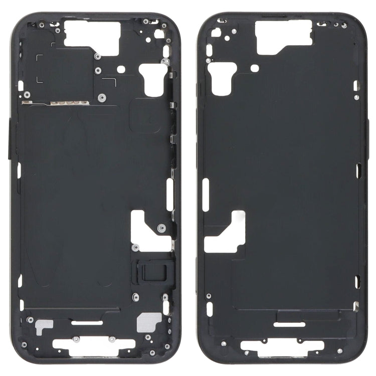 For iPhone 15 Middle Frame Bezel Plate with Side Keys + Card Tray, Version:CE EU Version(Black)