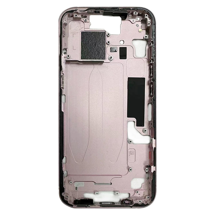 For iPhone 15 Middle Frame Bezel Plate with Side Keys + Card Tray, Version:CE EU Version(Pink)
