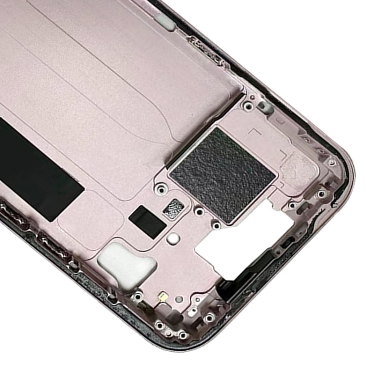 For iPhone 15 Middle Frame Bezel Plate with Side Keys + Card Tray, Version:CE EU Version(Pink)