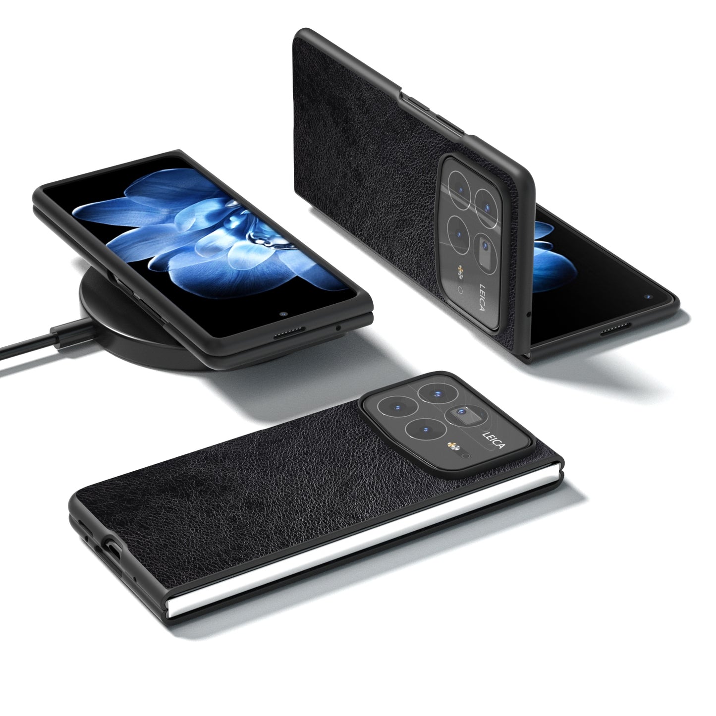 For Xiaomi Mix Fold 4 Dual Color Lichi Texture PU Phone Case(Black)