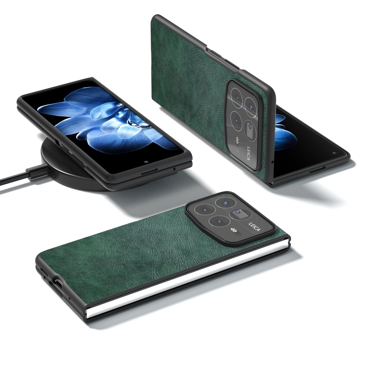 For Xiaomi Mix Fold 4 Dual Color Lichi Texture PU Phone Case(Green)