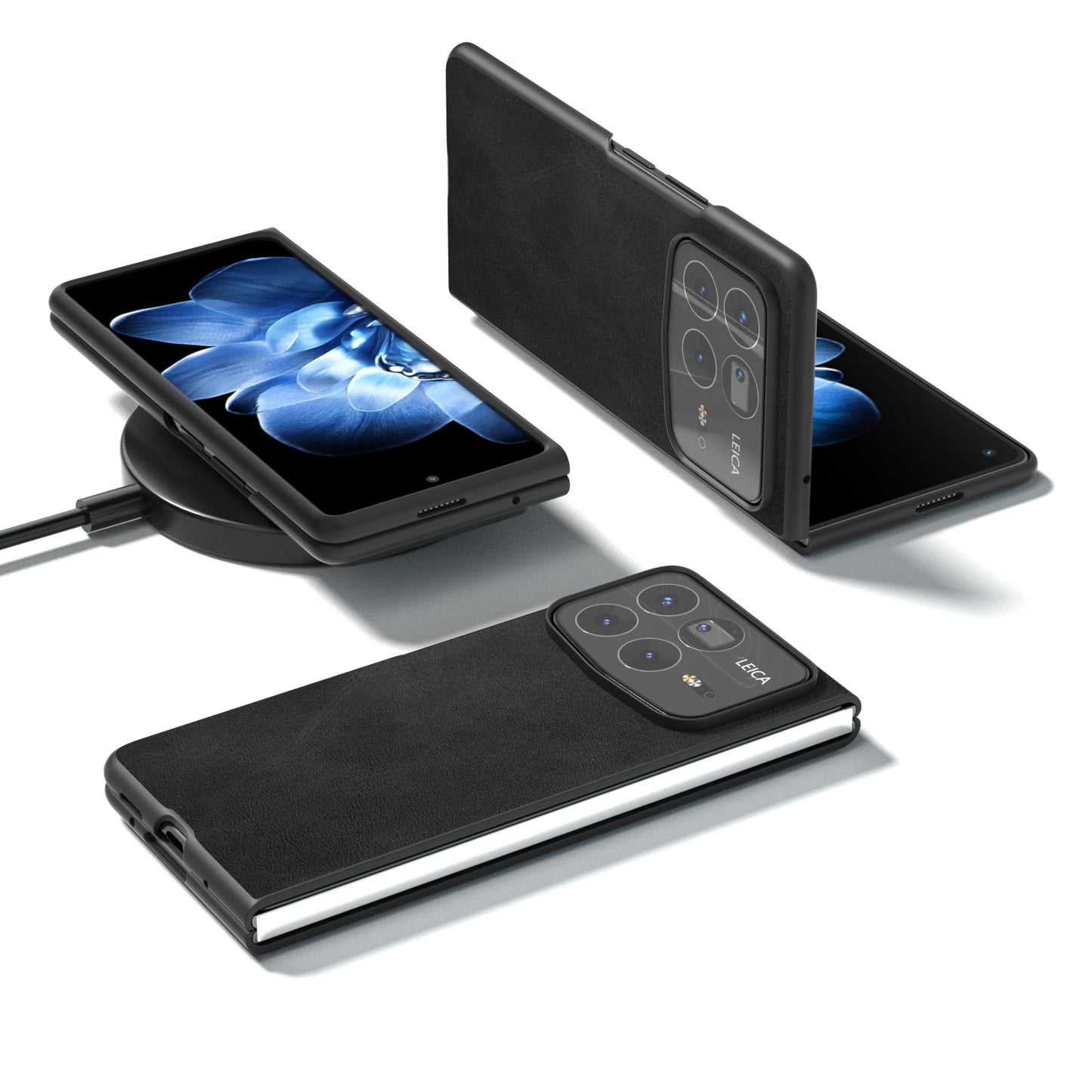 For Xiaomi Mix Fold 4 Black Edge Two-color Calf Texture PU Phone Case(Black)