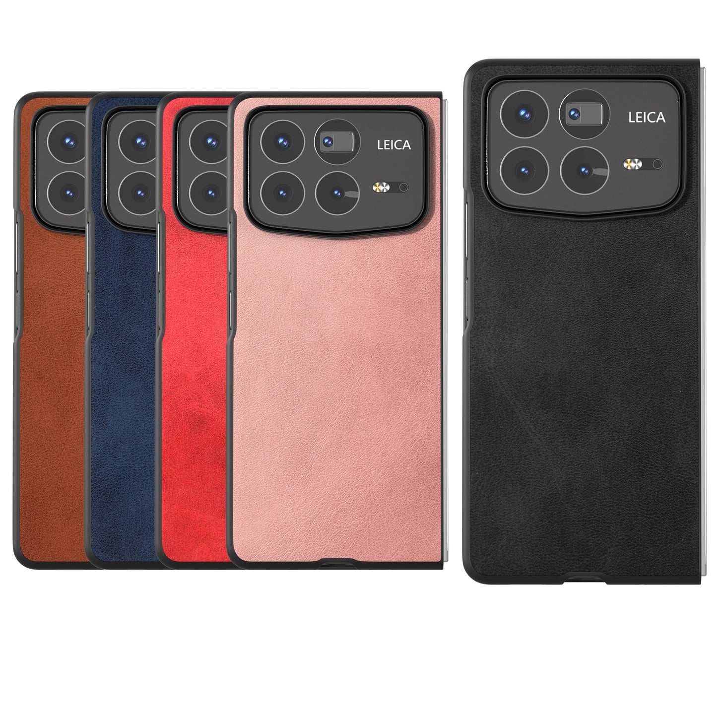For Xiaomi Mix Fold 4 Black Edge Two-color Calf Texture PU Phone Case(Red)