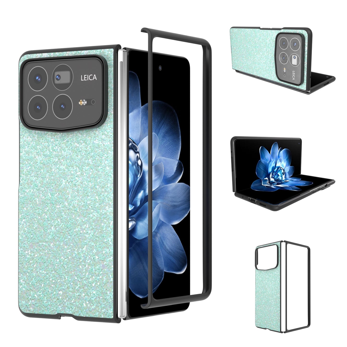 For Xiaomi Mix Fold 4 Black Frame Colorful Glitter Phone Case(Light Green)