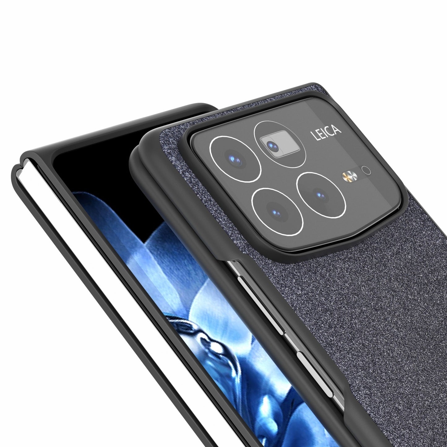 For Xiaomi Mix Fold 4 Glitter Full Coverage PU + PC Phone Case(Black)