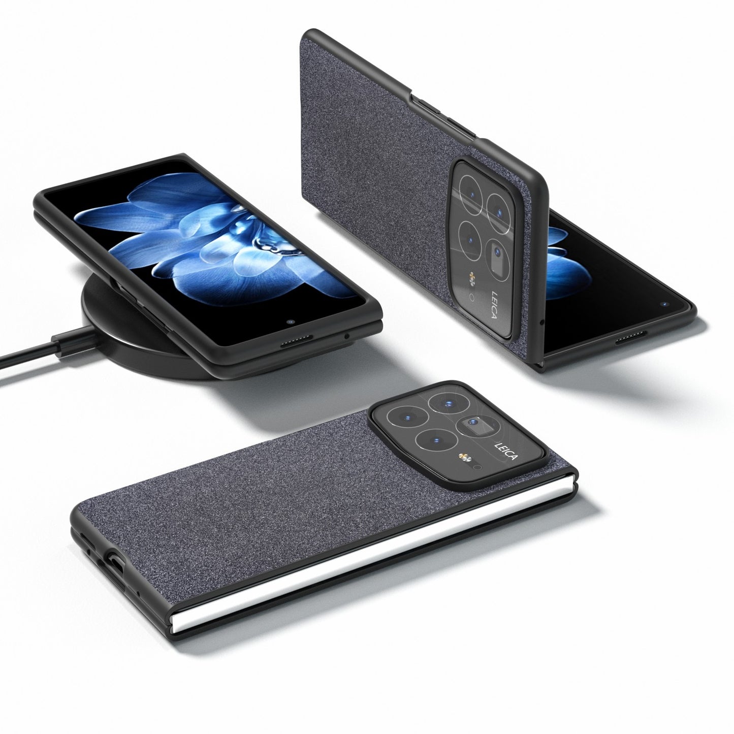 For Xiaomi Mix Fold 4 Glitter Full Coverage PU + PC Phone Case(Black)