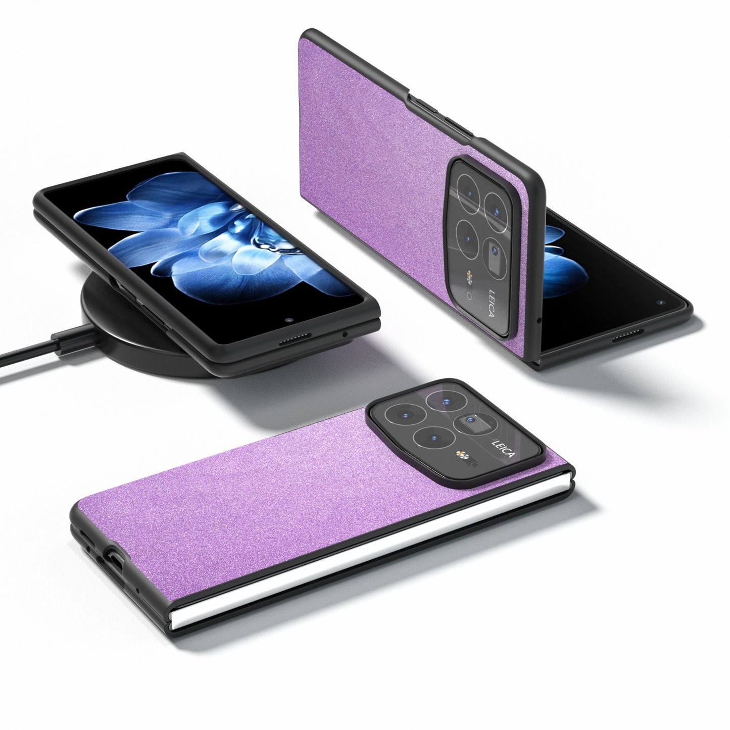 For Xiaomi Mix Fold 4 Glitter Full Coverage PU + PC Phone Case(Purple)